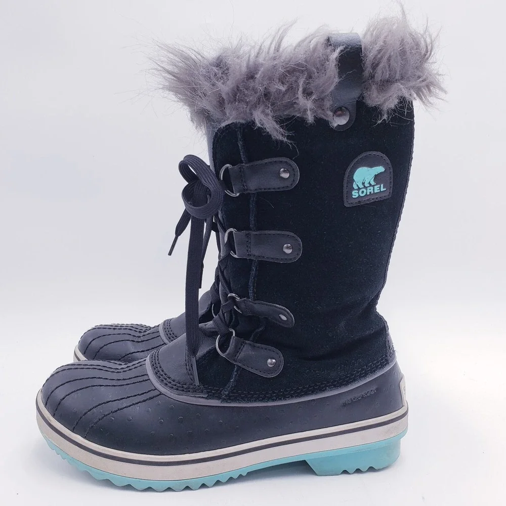 Sorel Youth 6 Womens‎ 7.5 Tofino II Suede Waterproof Winter Boots Fur Trim